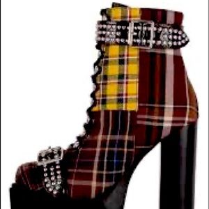 Brand New in Box w/Tags Jeffrey Campbell Lilith-Hi Multi Plaid
